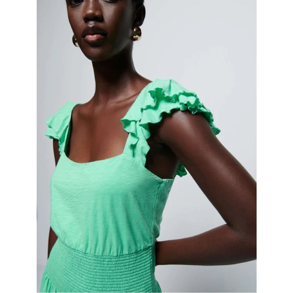 NATION LTD • Brittini Smocked Waist Midi Dress in Katydid - Picture 14 of 14